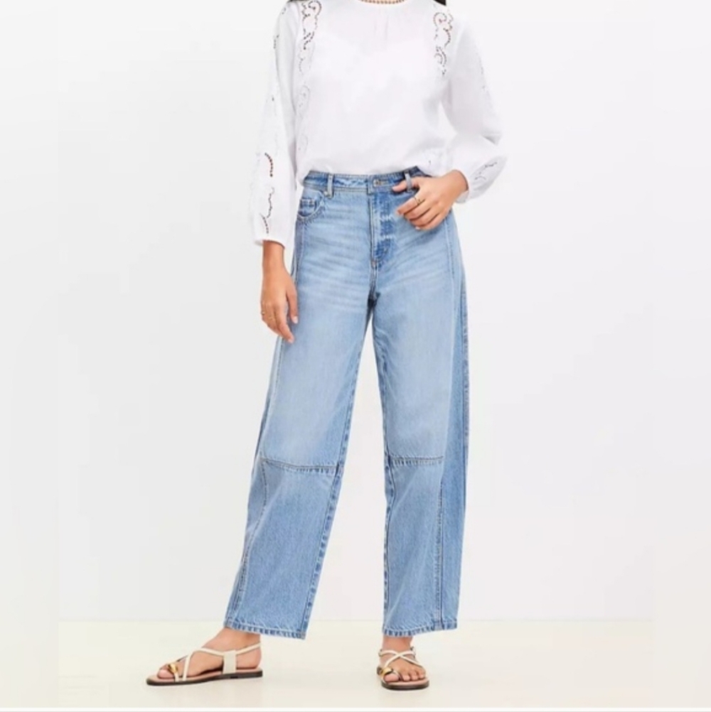 LOFT Women's High Rise Barrel Jeans